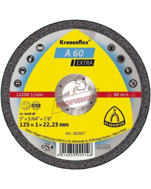 125х1 диск за рязане на INOX KLINGSPOR