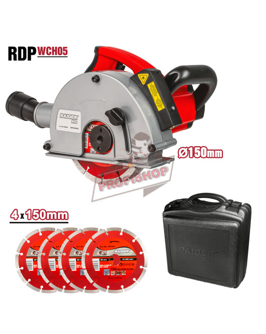 Фреза за канали 1.7kW 150mm 4cm 4диска лазер куфар RDP-WCH05, 020905 Фреза за канали 1.7kW 150mm 4cm 4диска лазер куфар RDP-WCH05, 020905