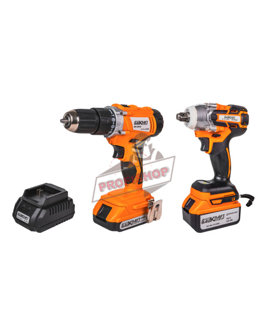 К-т бормашина ударна гайковерт 18V 4Ah 2Ah Baukraft BK-CDIBIW3 030609