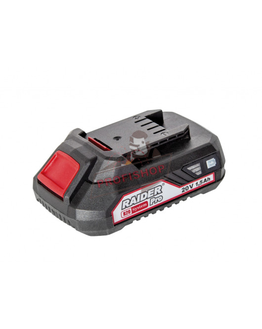 Акумулаторна батерия Raider, 1.5 Ah, Li-Ion, 20 V, за серия R20 System Акумулаторна батерия Raider, 1.5 Ah, Li-Ion, 20 V, за серия R20 System