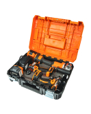 Комплект акумулаторни безчеткови машини 18 V, 2x4 Ah, с батерии, зарядно и куфар Baukraft BK-3-1 030614