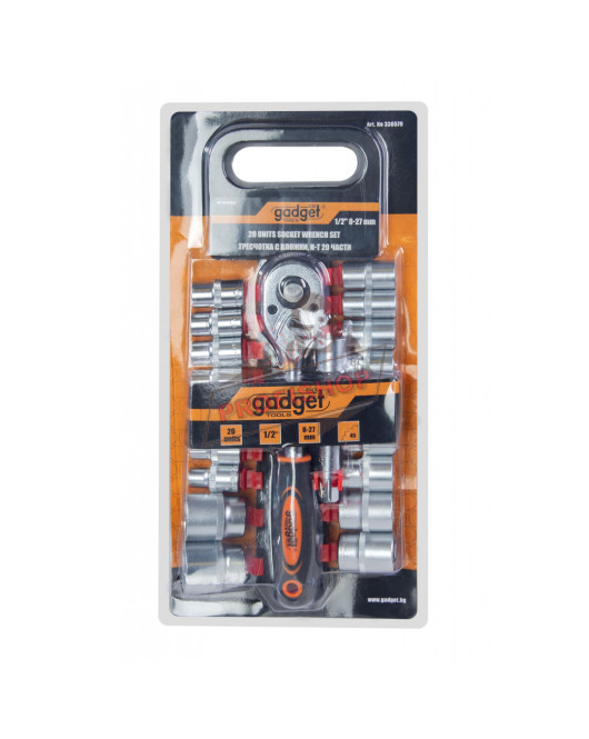 Тресчотка с вложки к-т 20 части 1/2" 8-27mm GD Gadget 330579 Тресчотка с вложки к-т 20 части 1/2" 8-27mm GD Gadget 330579
