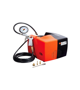 Компресор Black &amp; Decker с електродвигател с директно нагнетяване безмаслен 8 bar, 1.5 к.с., 180 л/мин, Cubo