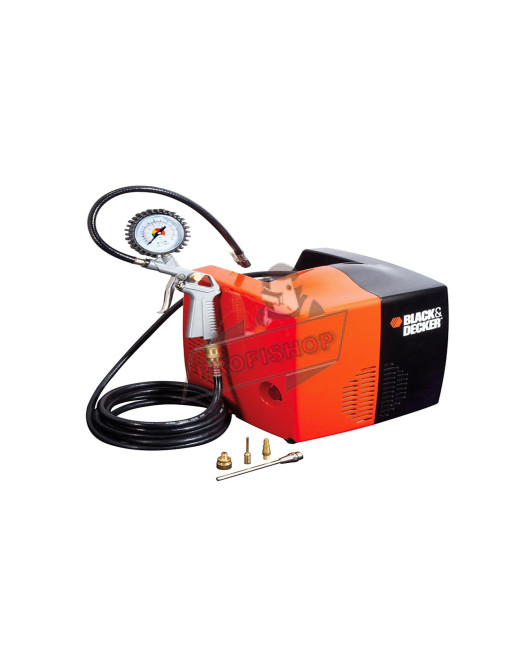 Компресор Black & Decker с електродвигател с директно нагнетяване безмаслен 8 bar, 1.5 к.с., 180 л/мин, Cubo Компресор Black & Decker с електродвигател с директно нагнетяване безмаслен 8 bar, 1.5 к.с., 180 л/мин, Cubo