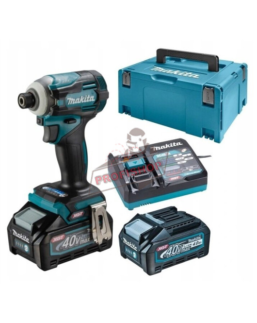 Акумулаторен гайковерт ударен XGT, 40 V, 4 Ah, 220 Nm, 1/4", с 2 батерии и зарядно MAKITA TD001GM201