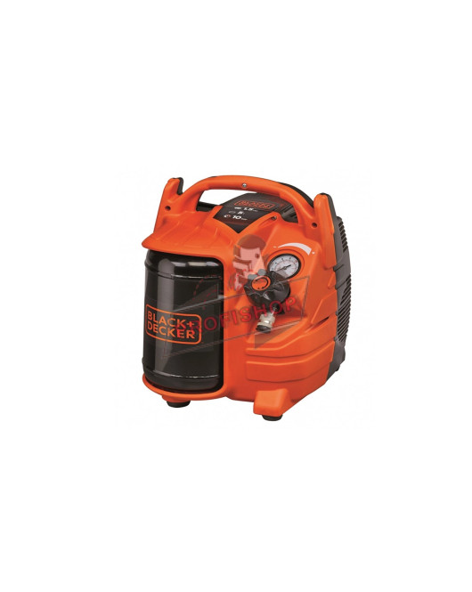Компресор Black & Decker с електродвигател безмаслен 8 bar, 1.5 к.с., 5 л, 180 л/мин, BD195/6-MY Компресор Black & Decker с електродвигател безмаслен 8 bar, 1.5 к.с., 5 л, 180 л/мин, BD195/6-MY