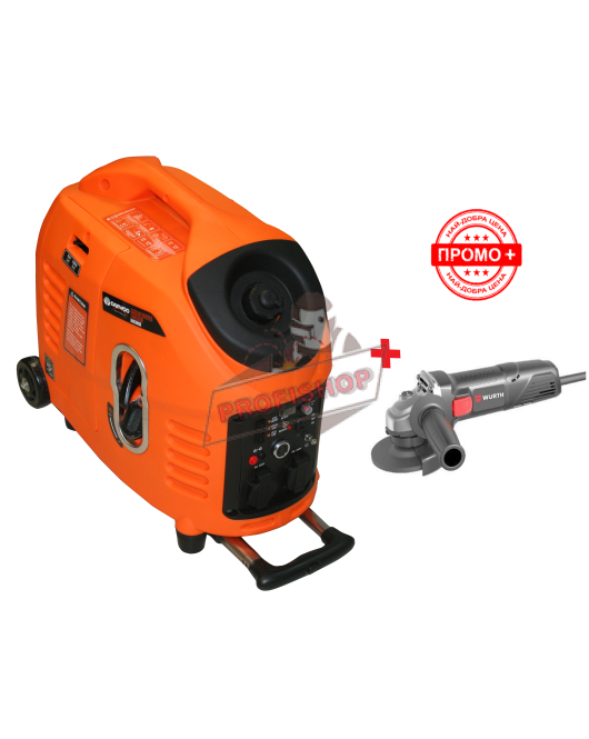 Инверторен бензинов генератор DAEWOO DAIG3000S, 3000 W, 150 cc+ ПОДАРЪК Ъглошлайф 125mm, 750W, WURTH EWS 7-125 CLASSIC Инверторен бензинов генератор DAEWOO DAIG3000S, 3000 W, 150 cc+ ПОДАРЪК Ъглошлайф 125mm, 750W, WURTH EWS 7-125 CLASSIC