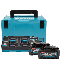 Комплект батерии и двойно зарядно , XGT, 2x40 V, 2x4 Ah, с куфар, Makita 191U00-8