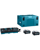 Комплект батерии и двойно зарядно , XGT, 2x40 V, 2x4 Ah, с куфар, Makita 191U00-8