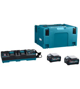 Комплект батерии и двойно зарядно , XGT, 2x40 V, 2x4 Ah, с куфар, Makita 191U00-8