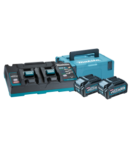 Комплект батерии и двойно зарядно , XGT, 2x40 V, 2x4 Ah, с куфар, Makita 191U00-8
