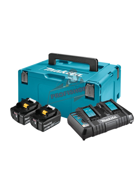 Комплект батерии и зарядно , LXT, 18 V, 2х6 Ah, с куфар, Makita 198077-8 Комплект батерии и зарядно , LXT, 18 V, 2х6 Ah, с куфар, Makita 198077-8