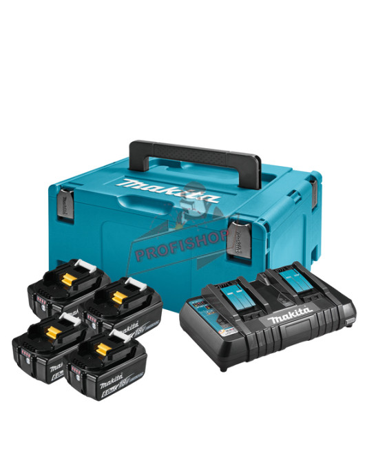Комплект батерии и зарядно устройство и куфар, LXT, 18 V, 4х6 Ah, Makita 198091-4