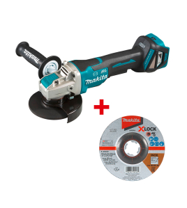 Акумулаторен ъглошлайф Makita , X-LOCK, 18 V,LXT, 125 мм,DGA519Z + ПОДАРЪК 5 бр. диск за шлайфане на метал Makita, 125 мм