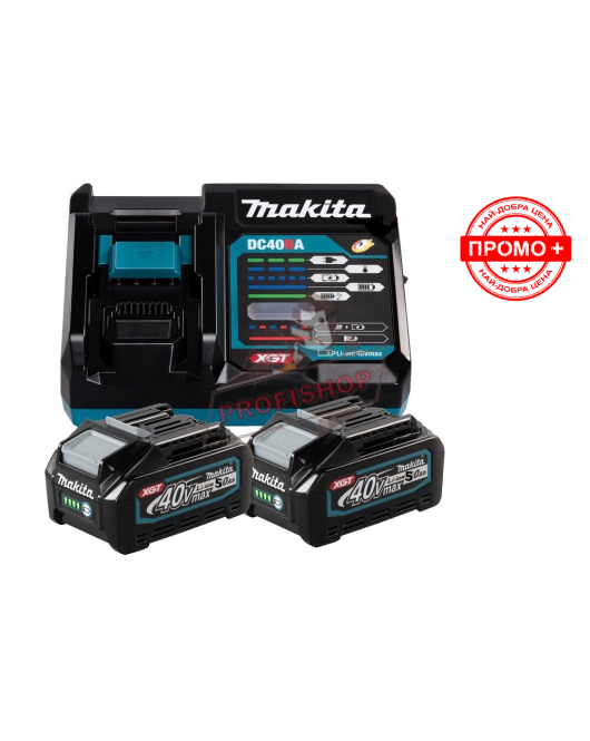 Комплект 2 батерии и бързо зарядно Makita 191V6-0, XGT, 2x40 V, 2x5 Ah Комплект 2 батерии и бързо зарядно Makita 191V6-0, XGT, 2x40 V, 2x5 Ah