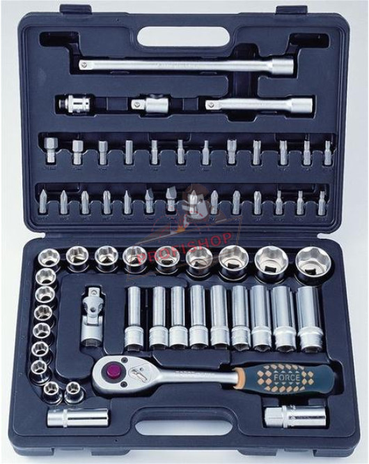 Гедоре 60 части 1/2'' 10-32мм 6-стен JN68008 Force Гедоре 60 части 1/2'' 10-32мм 6-стен JN68008 Force
