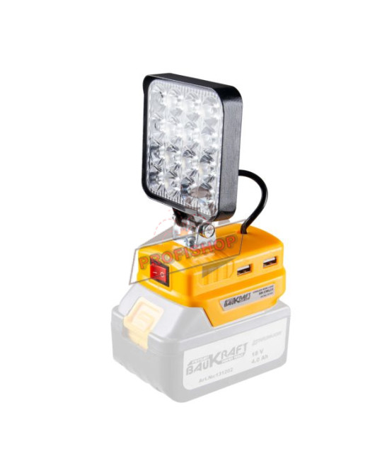 Лампа акум. 18V 16 LED 2USB Solo BK-CWL01 131301 Baukraft Лампа акум. 18V 16 LED 2USB Solo BK-CWL01 131301 Baukraft