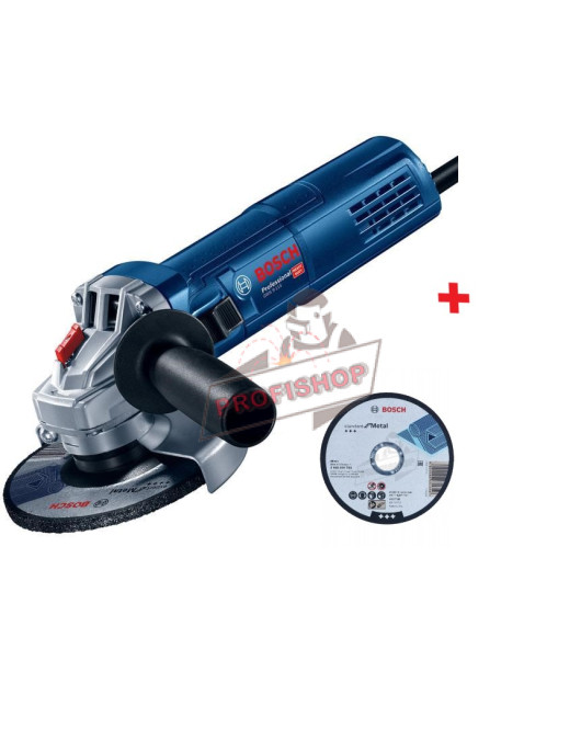 Ъглошлайф BOSCH GWS 9-125 900 W , 125 мм (0601396007) + ПОДАРЪК 10 бр. Диск за рязане Standart for Metal прав Ъглошлайф BOSCH GWS 9-125 900 W , 125 мм (0601396007) + ПОДАРЪК 10 бр. Диск за рязане Standart for Metal прав