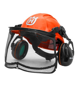 Каска Husqvarna противоударна с антифони и метална защитна мрежа 35 dB, Husqvarna 585077301