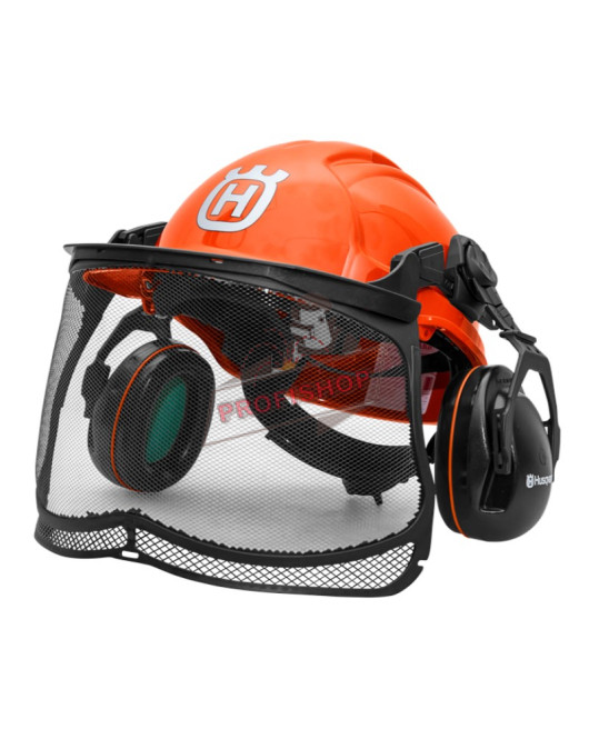 Каска Husqvarna противоударна с антифони и метална защитна мрежа 35 dB, Husqvarna 585077301
