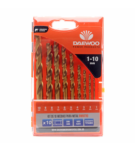 Комплект свредла за метал DAEWOO 1-10 мм, 10 броя DWKIT10