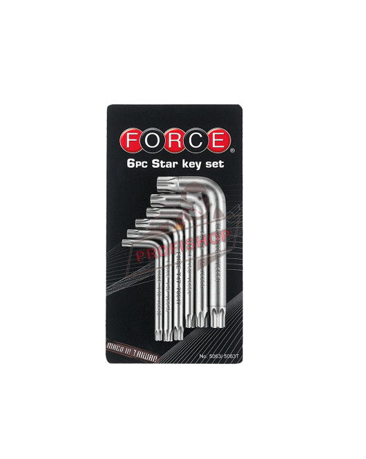 Шестограми Г-образни TORX (Т40H-Т60H) комплект 6 бр. JN66066 FORCE