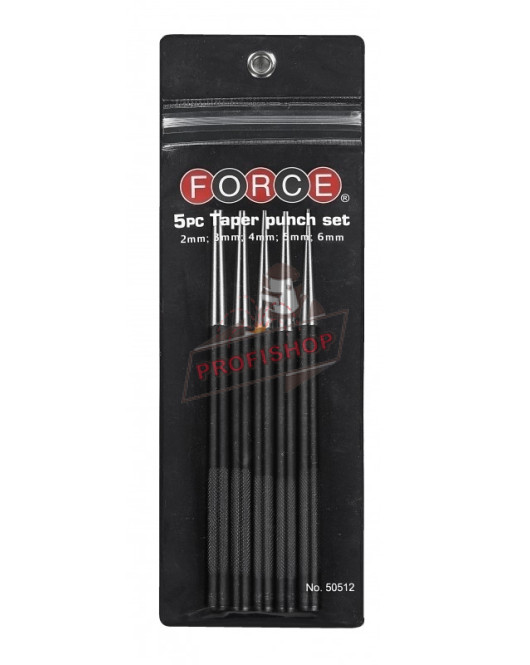 Комплект пробои Force tools / L185, 5 броя, Ø 2-6 мм / Комплект пробои Force tools / L185, 5 броя, Ø 2-6 мм /