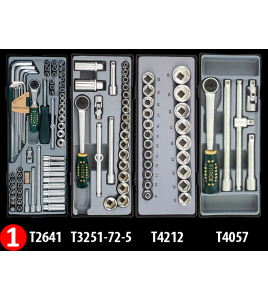 Инструментална количка 5 отделения комлект с 210 инструмента FORCE