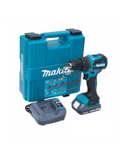 Акумулаторен ударен винтоверт MAKITA DHP490WV, LXT, 18 V, 2 Ah, 65 Nm, с батерия, зарядно и куфар DHP490WV