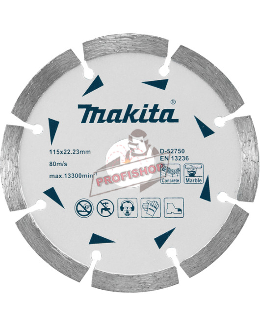 Диамантен диск за сухо рязане 115мм Makita D-52750 Диамантен диск за сухо рязане 115мм Makita D-52750