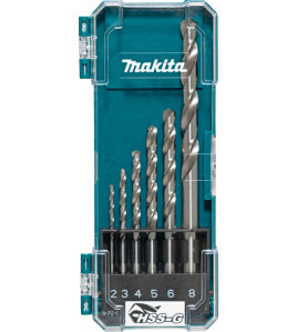 Комплект свредла за метал HSS-G, 2-8 мм, 6 бр. Makita D-75742