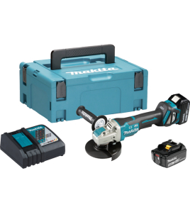 Акумулаторен ъглошлайф Makita , X-LOCK, 18 V, LXT, DGA519RTJ