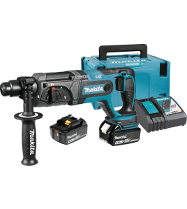 Акумулаторен перфоратор 18 V, 3 Ah, SDS-Plus, 1.9 J, с 2 батерии, зарядно и куфар, Makita DHR241RFJ