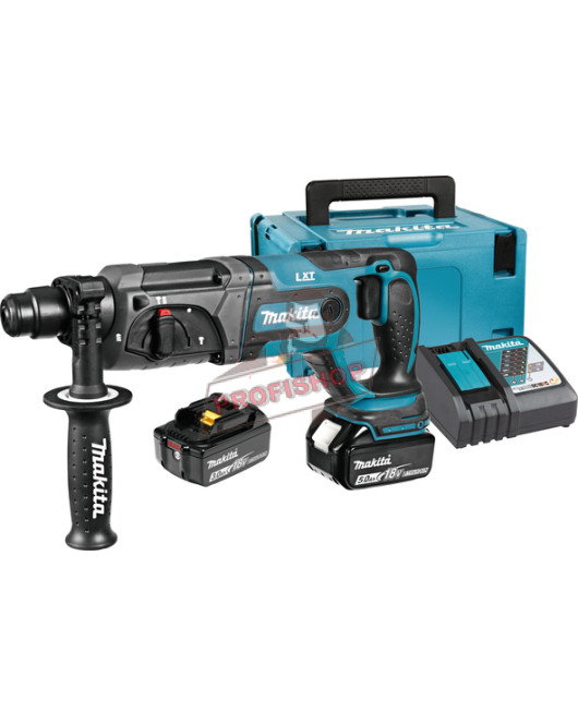 Акумулаторен перфоратор 18 V, 3 Ah, SDS-Plus, 1.9 J, с 2 батерии, зарядно и куфар, Makita DHR241RFJ