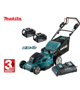 Акумулаторна самоходна косачка , LXT, 18+18 V, 2х5 Ah, 48 см, 800 м², с мулчиране, 2 батерии и заядно, Makita DLM481CT2