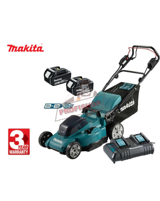 Акумулаторна самоходна косачка , LXT, 18+18 V, 2х5 Ah, 48 см, 800 м², с мулчиране, 2 батерии и заядно, Makita DLM481CT2 Акумулаторна самоходна косачка , LXT, 18+18 V, 2х5 Ah, 48 см, 800 м², с мулчиране, 2 батерии и заядно, Makita DLM481CT2