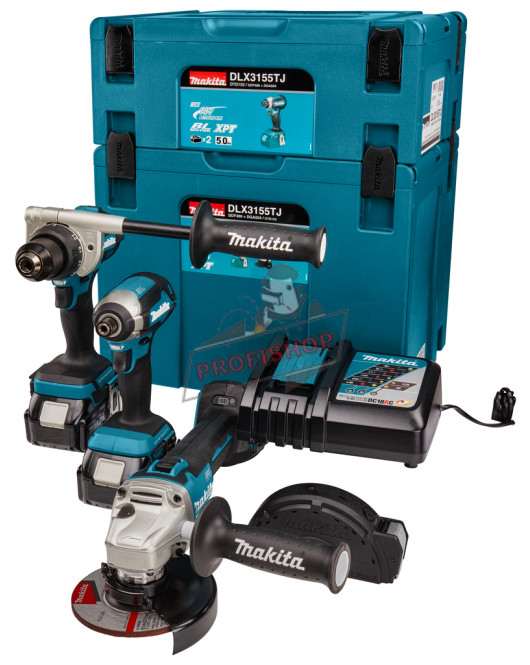 Акумулаторни машини , LXT, 18 V, с 2 батерии 5 Ah, зарядно и 2 куфара, Makita DLX3155TJ Акумулаторни машини , LXT, 18 V, с 2 батерии 5 Ah, зарядно и 2 куфара, Makita DLX3155TJ