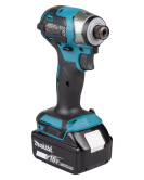 Акумулаторен ударен винтоверт Makita DTD173Z, LXT, 18 V, 180 Nm с батерия ,3 Ah BL1830 , зарядно устройство DC18RC Li-Ion, 9 A и чанта за инструменти Makita 831253-8