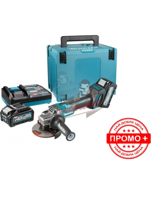 Акумулаторен ъглошлайф Makita , XGT, 125 мм, 40 V, 4 Ah, с 2 батерии и зарядно, GA005GM201 Акумулаторен ъглошлайф Makita , XGT, 125 мм, 40 V, 4 Ah, с 2 батерии и зарядно, GA005GM201