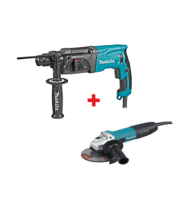 Електрически комплект MAKITA перфоратор HR2470 и ъглошлайф GA5030R