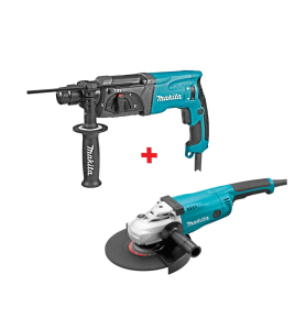 Електрически комплект MAKITA перфоратор HR2470 и ъглошлайф GA9020