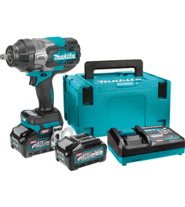 Акумулаторен ударен гайковерт , XGT, 40 V, 2х4 Ah, 1/2", 2200 Nm, с батерии, зарядно и куфар, Makita TW002GM201