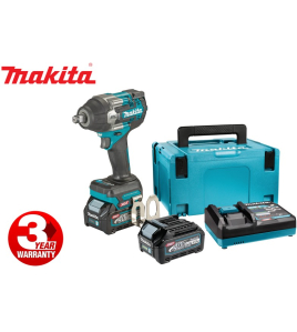 Акумулаторен ударен гайковерт XGT, 40 V, 2.5 Ah, 1/2", 1100 Nm, с 2 батерии, зарядно и куфар, Makita TW007GD201