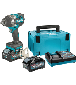 Акумулаторен ударен гайковерт , XGT, 40 V, 4 Ah, 1/2", 760 Nm, с 2 батерии, зарядно устройство и куфар, Makita TW007GM201