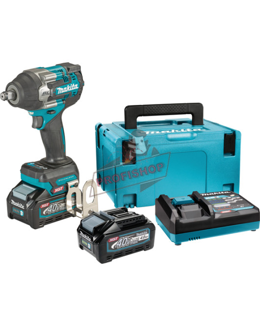 Акумулаторен ударен гайковерт , XGT, 40 V, 4 Ah, 1/2", 760 Nm, с 2 батерии, зарядно устройство и куфар, Makita TW007GM201 Акумулаторен ударен гайковерт , XGT, 40 V, 4 Ah, 1/2", 760 Nm, с 2 батерии, зарядно устройство и куфар, Makita TW007GM201