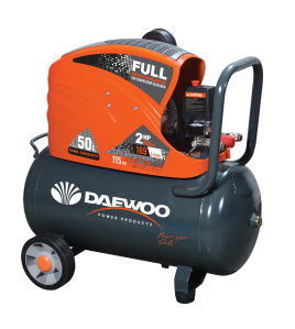  Бутален компресор DAEWOO 1.5 kW, 169 л/мин, 50 л, 8 бара, с директно куплиране DAAC50DN
