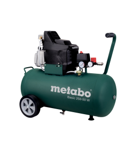 Монофазен маслен компресор за въздух BASIC 250-50 W, 1500 W, 8 бара, 200 л./мин., 50 л, Metabo , 601534000