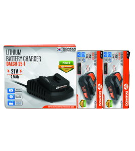 Зарядна станция "UNI-BAT" 21V, 2.5Ah + 2бр. Батерия "UNI-BAT" 20V, 2.0Ah DAEWOO START PACK LI-2