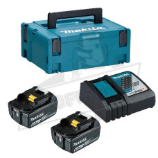 Комплект акумулаторна батерия BL1860 6,0 Ah-2 бр. и зарядно устройство DC18RC в куфар MAKPAC 1, MAKITA /198116-4