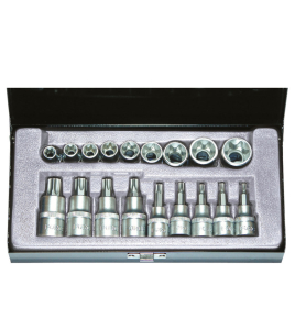 Вложки 3/8" &amp; 1/2" E и вложки 3/8" &amp; 1/2" накрайник "TORX" комплект 18 бр. JN99025 Force 4192